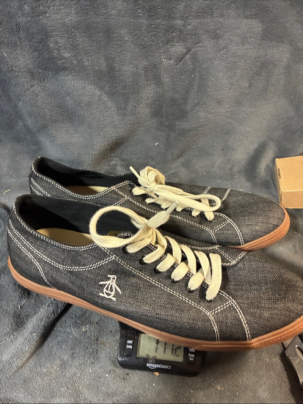 Men's Penquin Black Canvas Low-Top Sneakers with Cream Laces